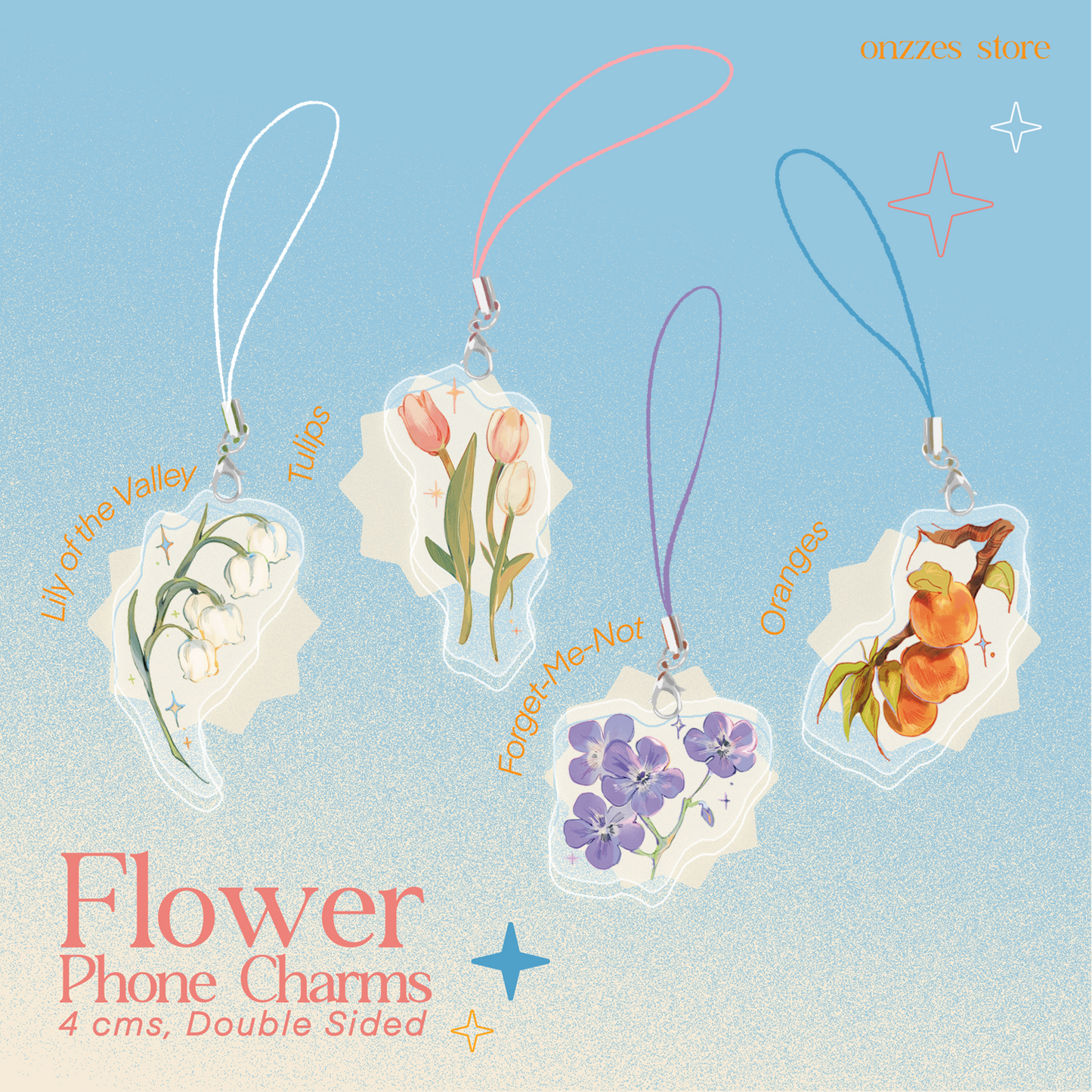 Flowers Phone Charms & Stickers